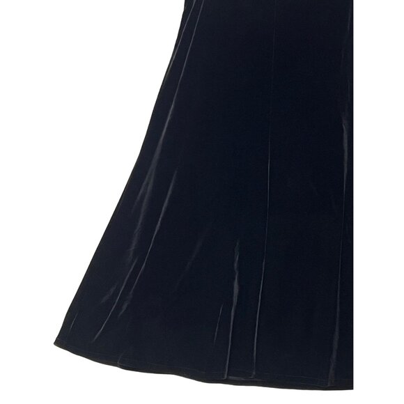 R & K Evening Black Velvet Skirt Size 14 Midi A Style Stretch Elastic Waist - Picture 14 of 15